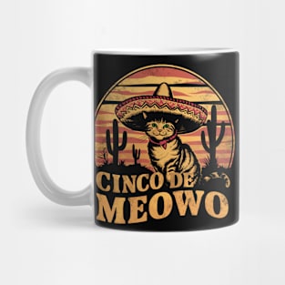 Cinco De Meowo Funny Cinco De Mayo Cat Men Mug